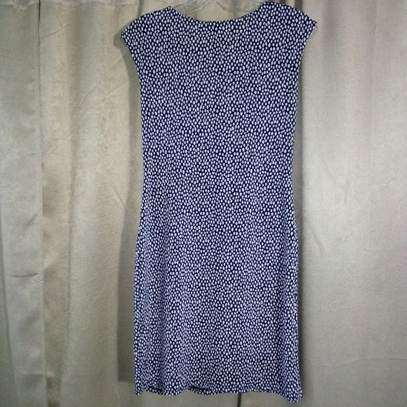 Dana Buchman Drape Neck Dress Navy Blue and White Size XS - Picture 3 of 8